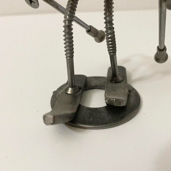 Frog Metal Art Sculpture Skiing Figure Screws Washers - Picture 10 of 16